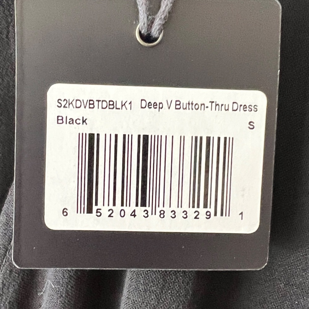 The Normal Brand Deep V Button Thru Midi Dress Black Size Small NWT - Picture 8 of 10